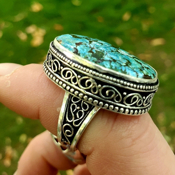 New Chrysocolla 925 Silver Ring. - Picture 4 of 16